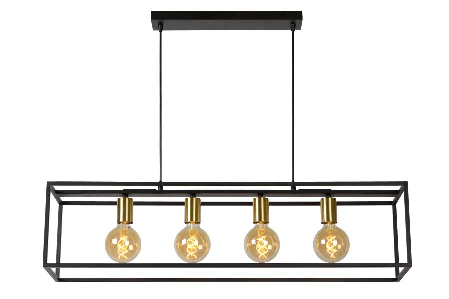 Lucide Ruben - Suspension - 4xe27 - Noir