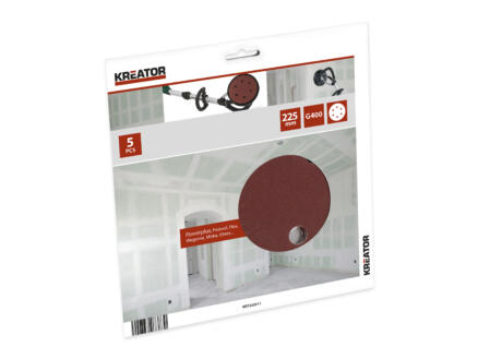 Schuurpapier Gipsplaat Rond Ø 225 mm - K400 - 5 St.