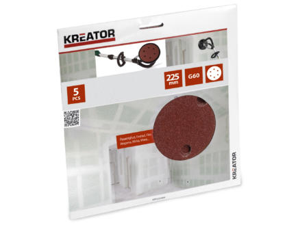 Schuurpapier Gipsplaat Rond Ø 225 mm - K60 - 5 St.