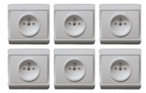 Set with 6 Main Sockets - Built-in - Cream