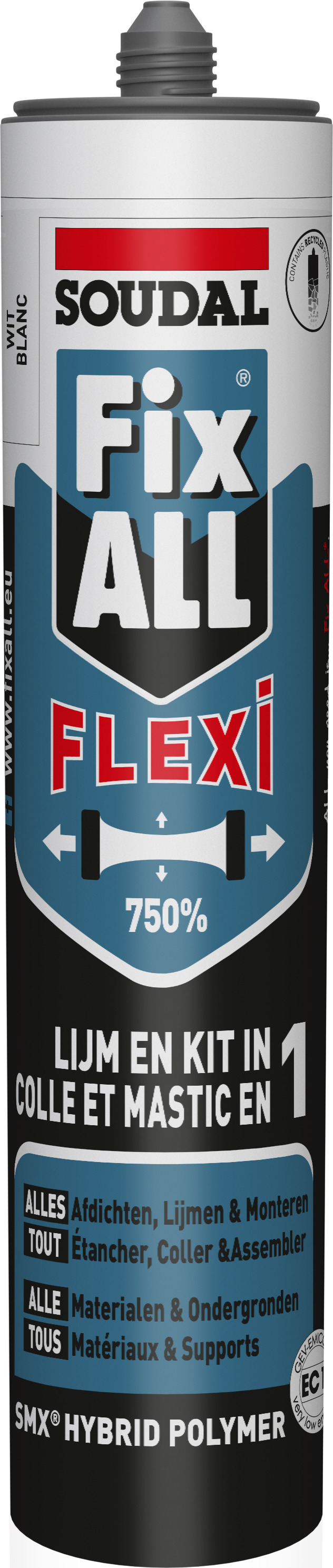Soudal Fix All Flexi Kit de Montage et D'étanchéité Blanc 290 ml