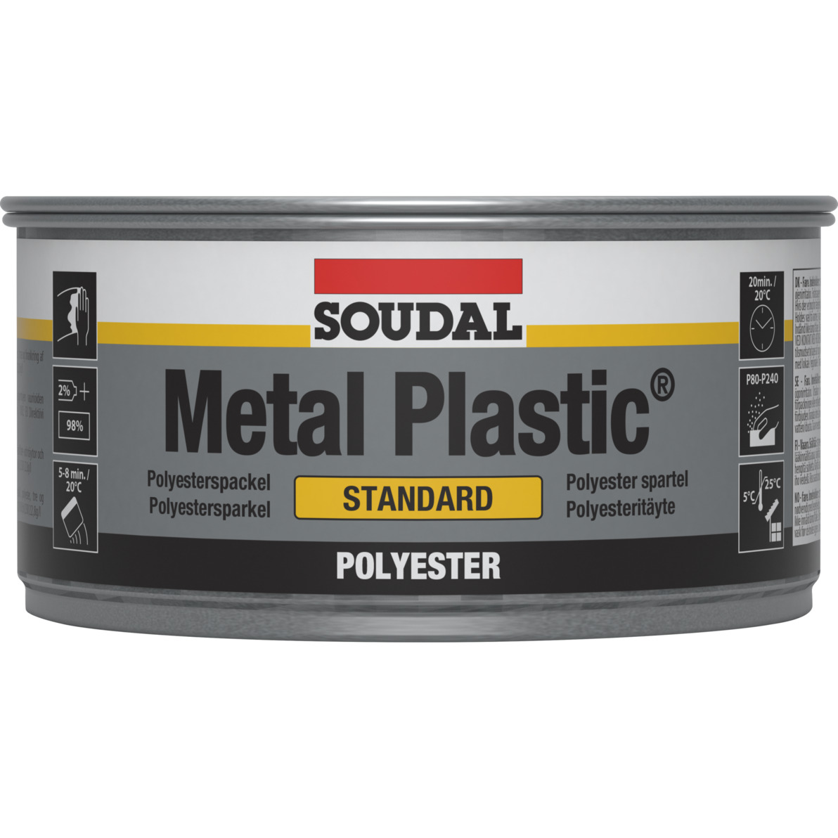 Soudal Metal Mastic Polyester Plastique 250 g