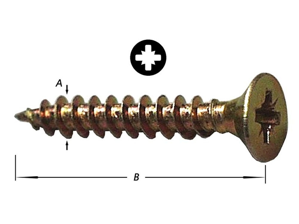 Spaanplaatschroeven Platte Kop 4,5 X 30 mm