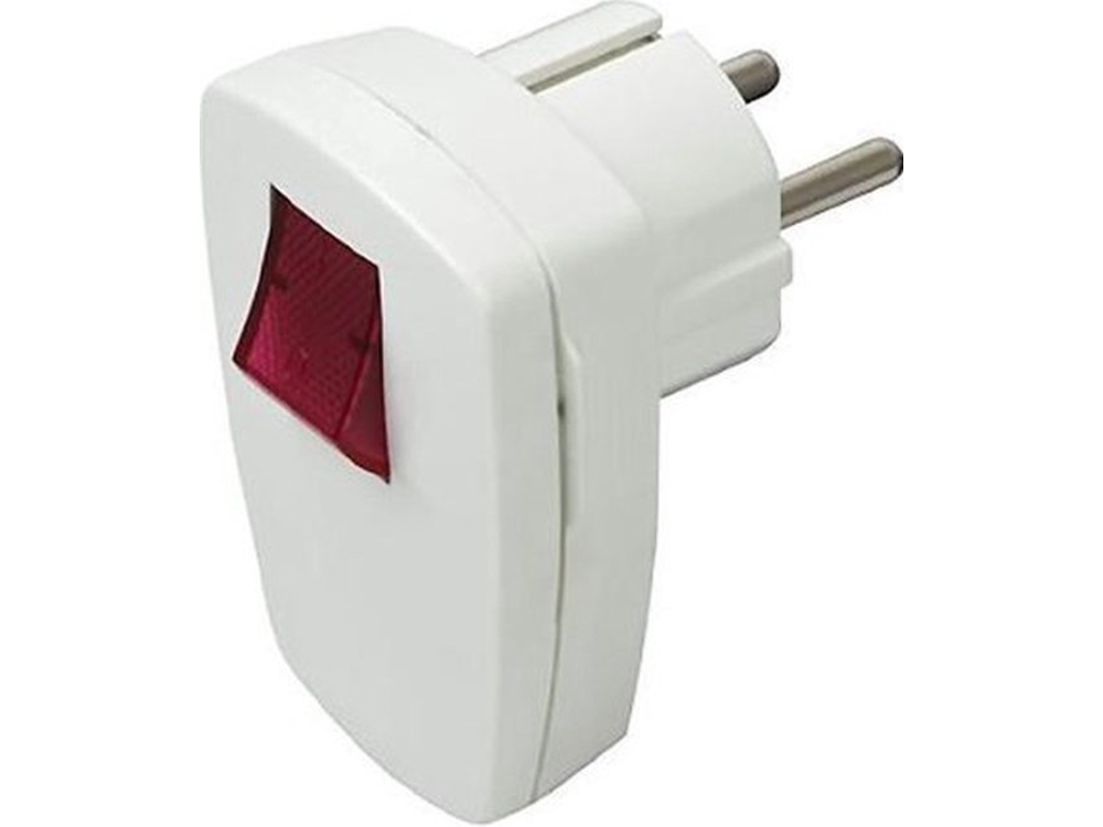 Stekker + Schakelaar 16a Wit+verlichting