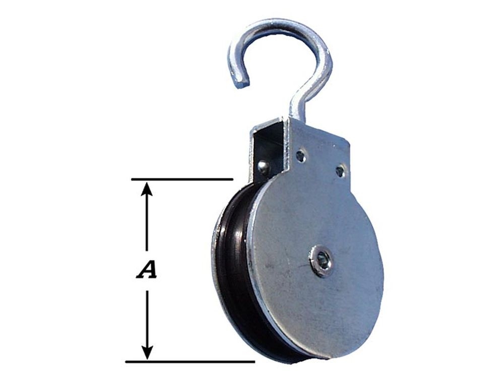 Takelblokje Draaihaak Nylon Wiel 40 mm