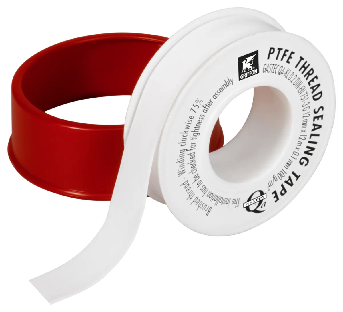 Griffon Bande Ptfe Gastec Jaune 12 mm × 0,1 mm Rouleau 12 m (Téflon Gaz)