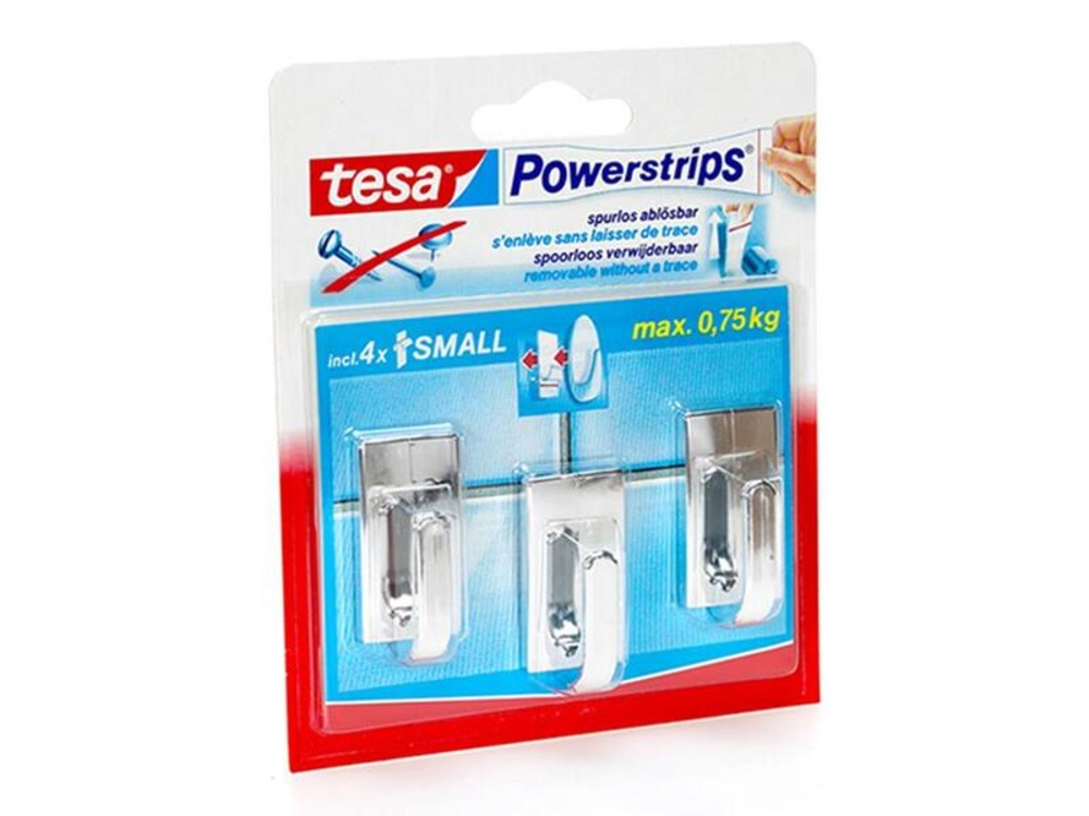 Tesa Powerstrips Mini Chroom Classic