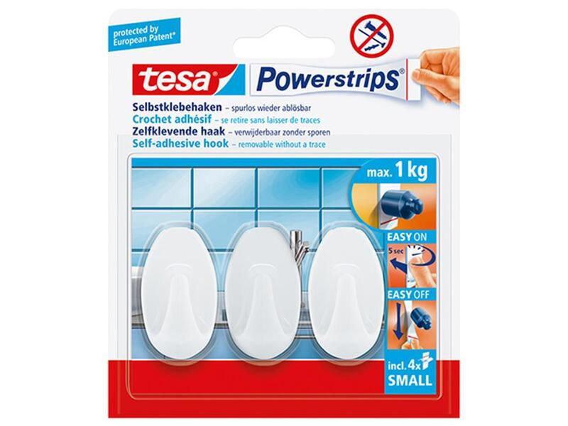 Tesa Powerstrips Mini Wit Ovaal
