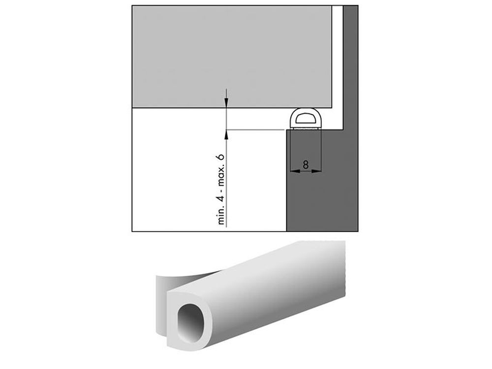 Tochtband, D, Wit 600501062 8x6mm