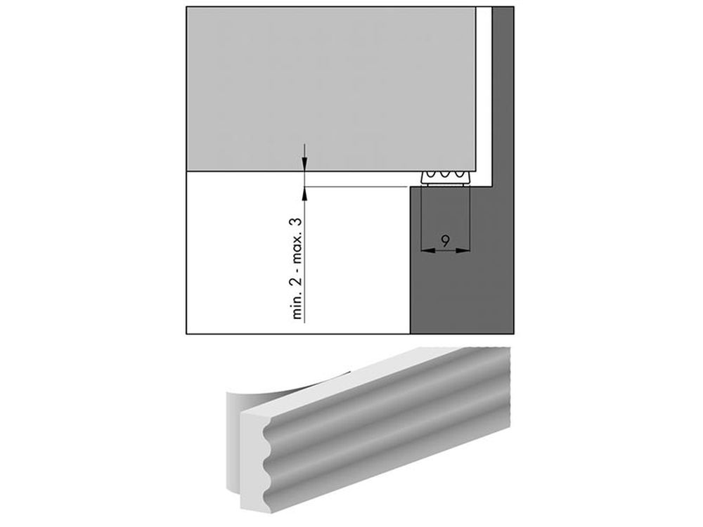 Tochtband, K, Wit 600101062 9x3mm - 7.5 m
