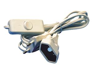 Verlengsnoer + Schakelaar 2 m Wit 2g0.75