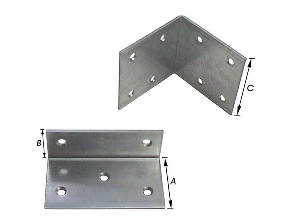 Versterkingshoeken, Verzinkt 105x75mm