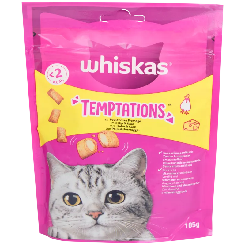 Whiskas Temptations Kip + Kaas 105 g