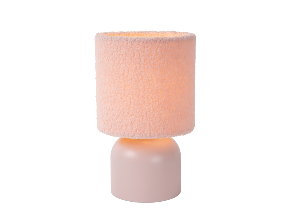 Lucide Woolly - Lampe de Table - Ø 16 cm - 1xe14 - Rose